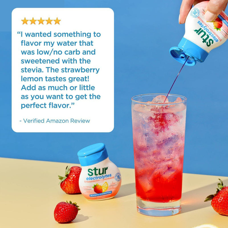 Stur Electrolytes Strawberry Lemon Flavored Liquid Water Enhancer - 1.62 fl oz Bottle