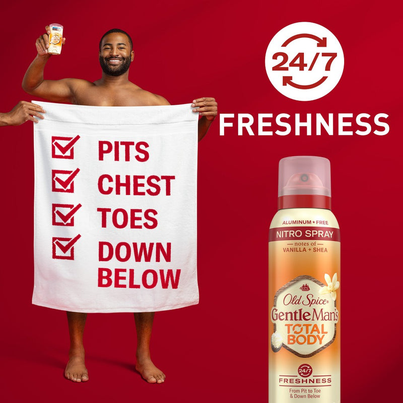 Old Spice Whole Body Deodorant for Men - Total Body Aluminum Free Spray - Vanilla & Shea - 3.5oz