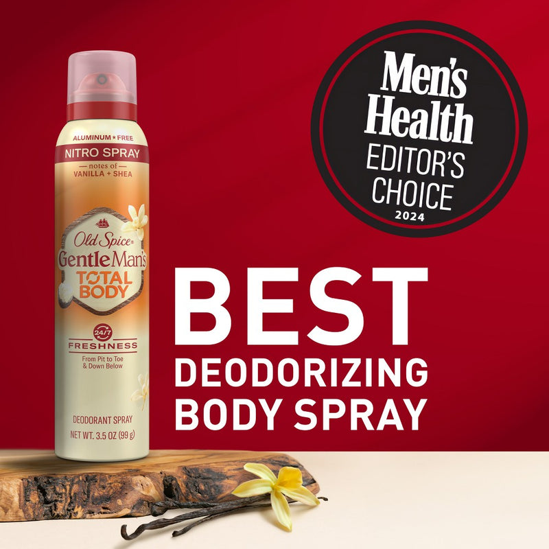 Old Spice Whole Body Deodorant for Men - Total Body Aluminum Free Spray - Vanilla & Shea - 3.5oz