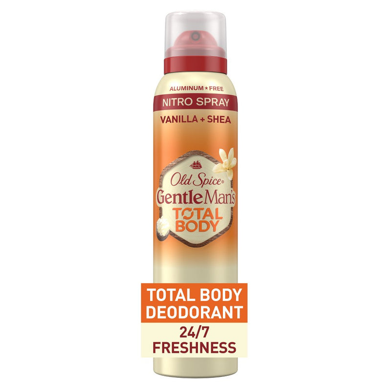 Old Spice Whole Body Deodorant for Men - Total Body Aluminum Free Spray - Vanilla & Shea - 3.5oz