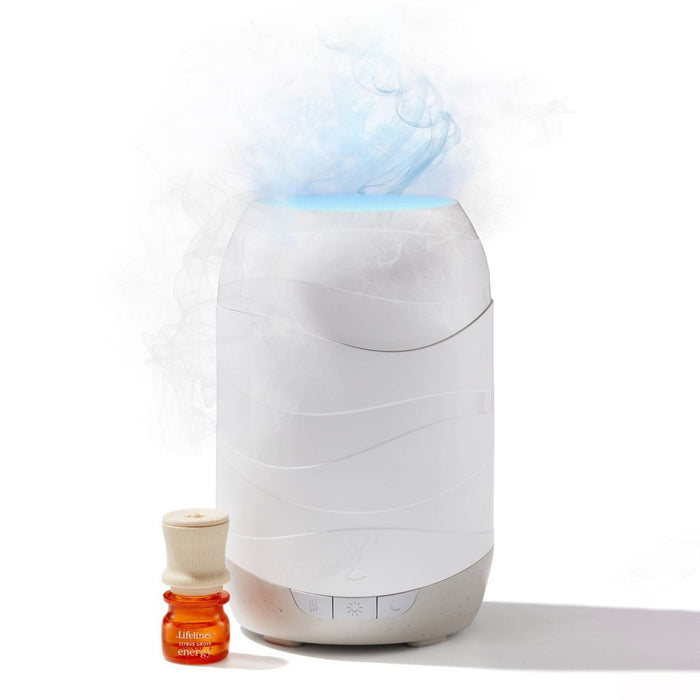 200ml Waves Ultrasonic Diffuser - Cascading Mist and Light plus Essential Oil Blend - Lifelines