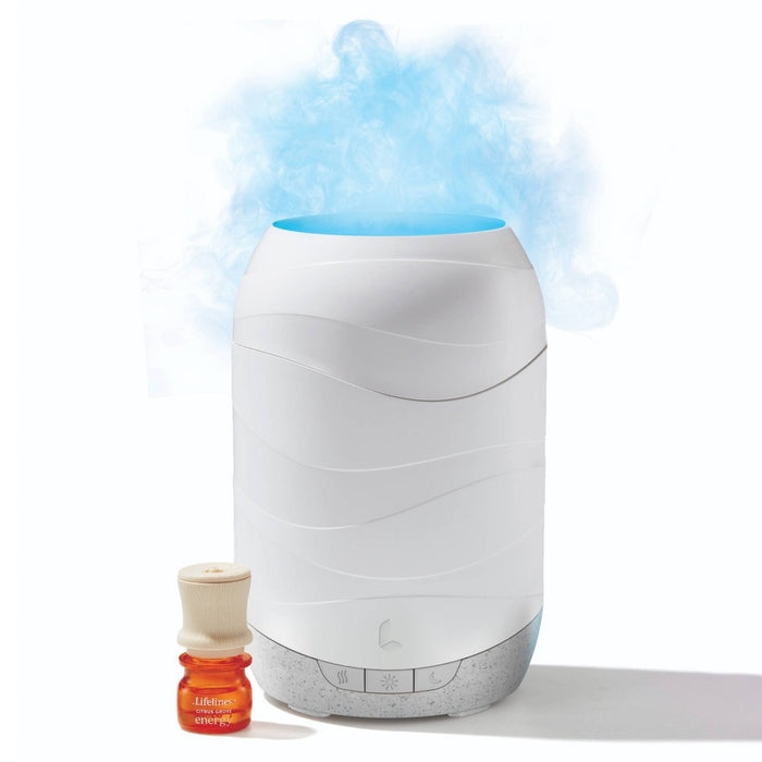 200ml Waves Ultrasonic Diffuser - Cascading Mist and Light plus Essential Oil Blend - Lifelines