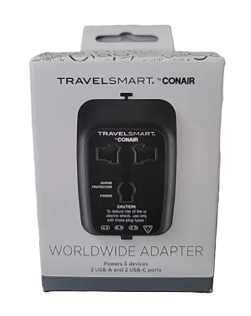 Travel Smart All-in-One Adapter with USB A & C Ports