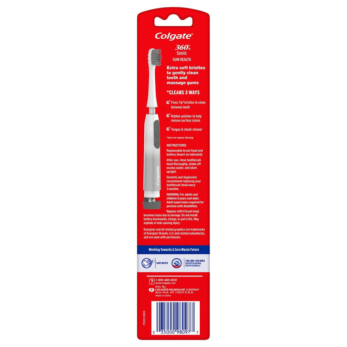 Colgate 360 Sonic Gum Health Battery Powered Extra Soft Toothbrush