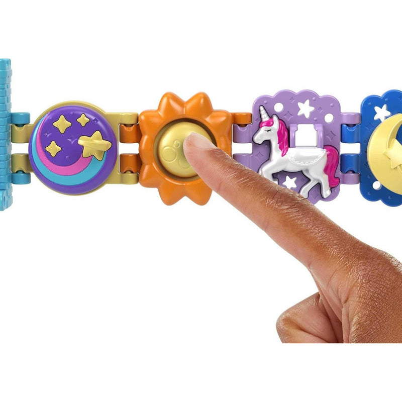 Polly Pocket Bracelet Treasures Unicorn Wearables with Snap-Together Sections and Micro Doll