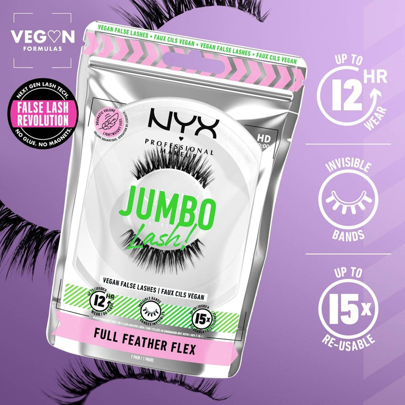 NYX Professional Makeup Jumbo Lash Vegan False Eyelashes - 07 Full Feather Flex