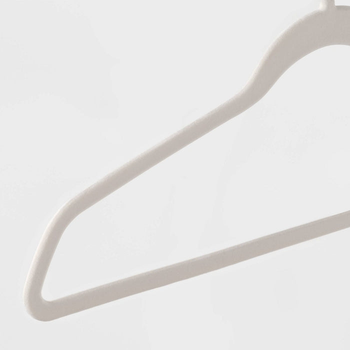 30pk Suit Flocked Hangers White - Brightroom