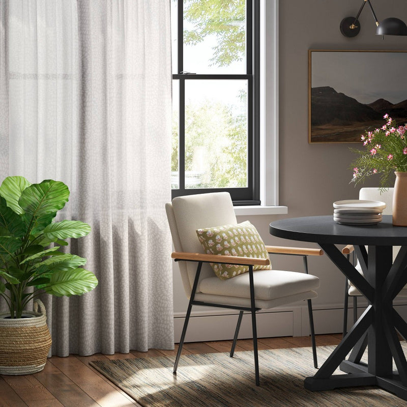 54"x63" Light Filtering Printed Farrah Curtain Panel Off White - Threshold