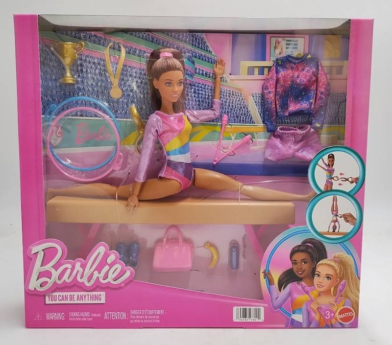 Barbie Gymnastics Playset with Blonde Fashion Doll, Balance Beam