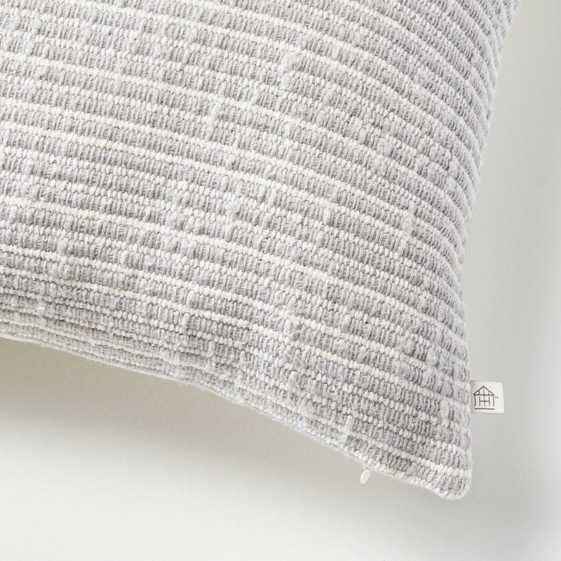 14"x20" Textured Narrow Stripes Lumbar Throw Pillow Light Gray/Cream - Hearth & Hand with Magnolia