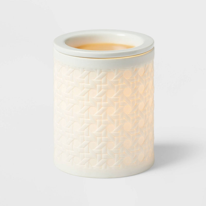 Porcelain with Bamboo Pattern White Wax Warmer - Threshold