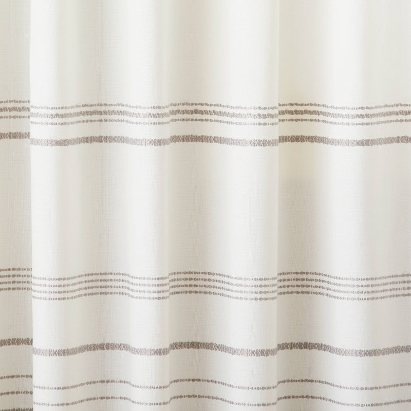 84" Engineered Hem Stripes Curtain Panel Cream/Gray - Hearth & Hand with Magnolia