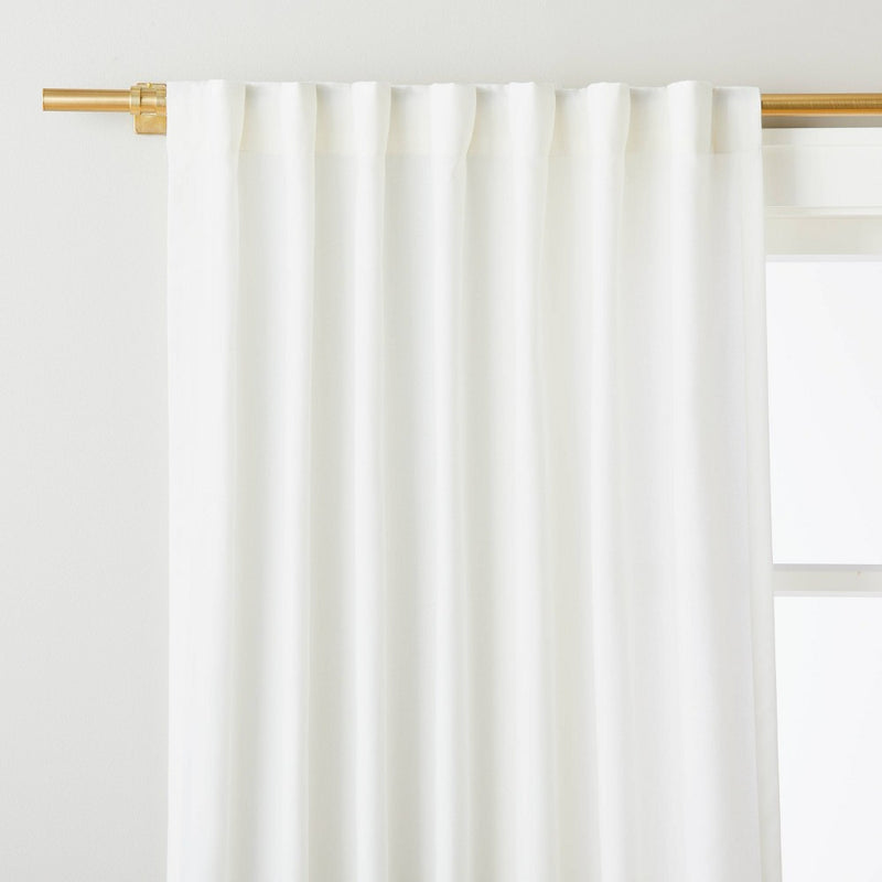 84" Engineered Hem Stripes Curtain Panel Cream/Gray - Hearth & Hand with Magnolia