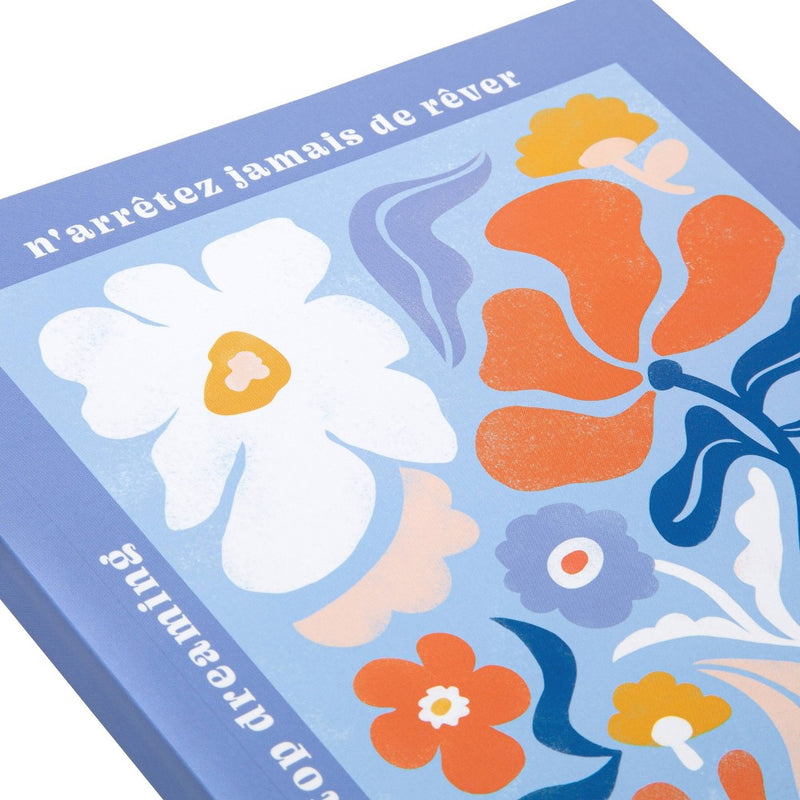 greenroom Blank Journal 7"x9" Softcover Graphic Flowers Periwinkle Blue