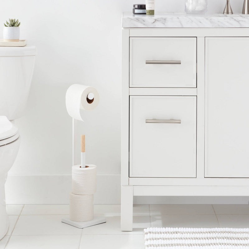 Freestanding Toilet Paper Holder Matte White - Brightroom (LOCAL PICKUP ONLY)