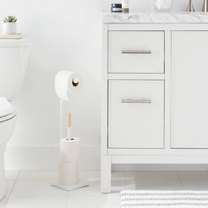 Freestanding Toilet Paper Holder Matte White - Brightroom