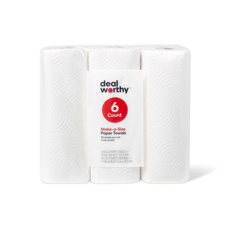 Make-A-Size Paper Towels - 6 Rolls - Dealworthy
