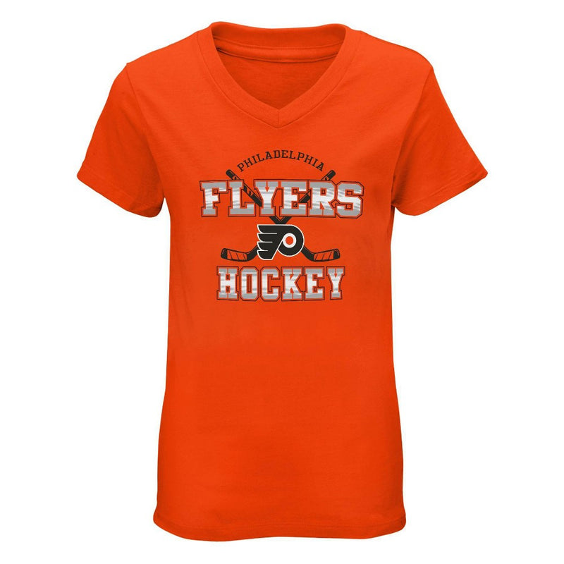 NHL Philadelphia Flyers Girls' V-Neck T-Shirt - L