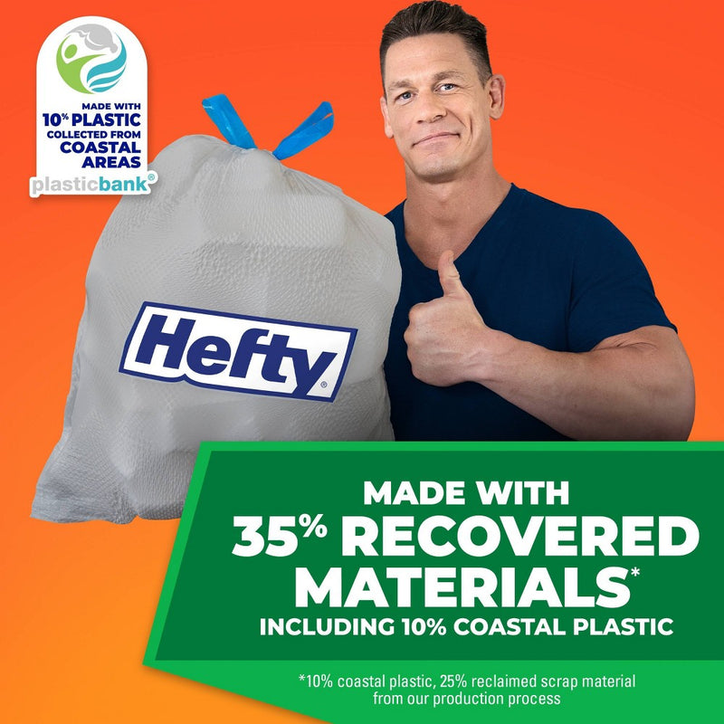 Hefty Ultra Strong Tall Kitchen Drawstring Trash Bags - Seaside Breeze - 13 Gallon - 50ct