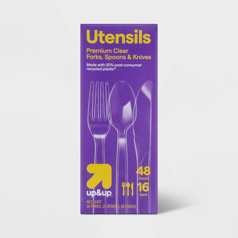Premium Plastic Forks, Spoons and Knives - 48ct - up & up