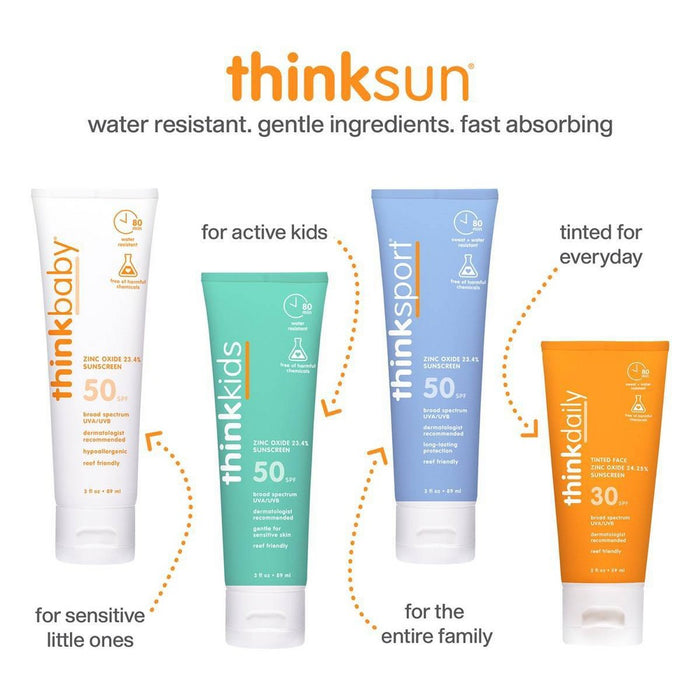 thinksport Mineral Sunscreen Water Resistant Lotion - SPF 50 - 6 fl oz