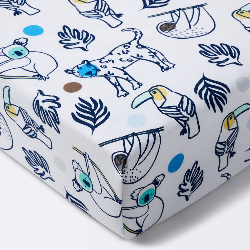 Fitted Crib Sheet Gone Wild - Cloud Island Navy