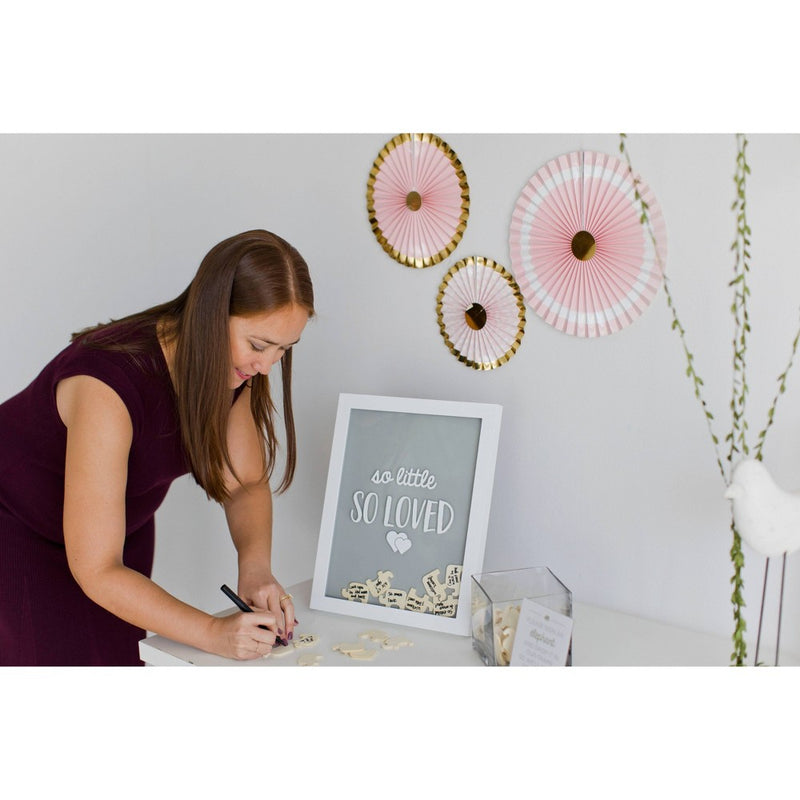 Pearhead Little Wishes Signature Guestbook Photo Frame - Gray/White