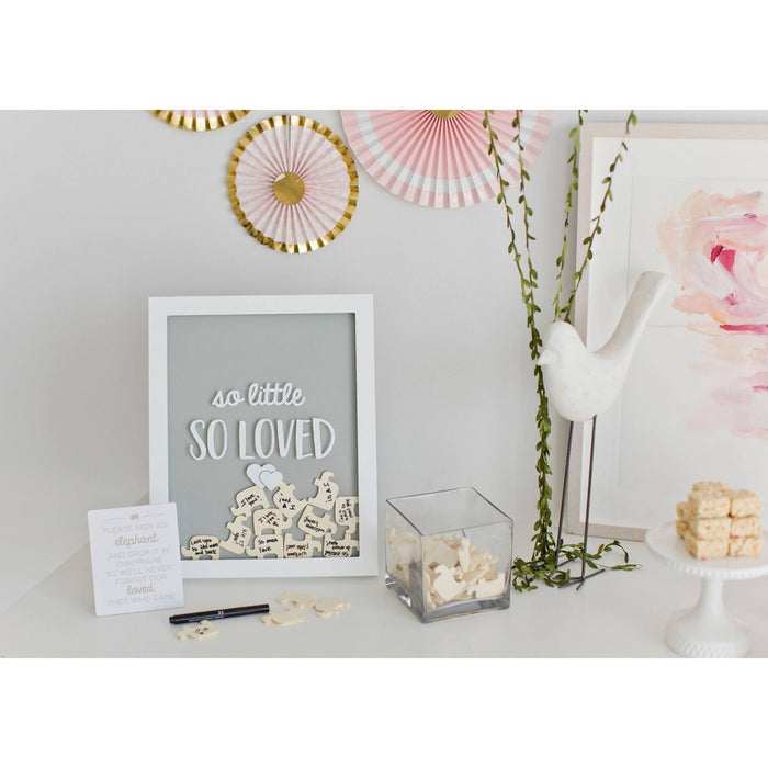 Pearhead Little Wishes Signature Guestbook Photo Frame - Gray/White