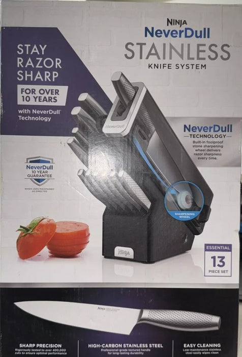 Ninja NeverDull Essential 13pc Stainless Steel Knife System with Built in Sharpener - K22013