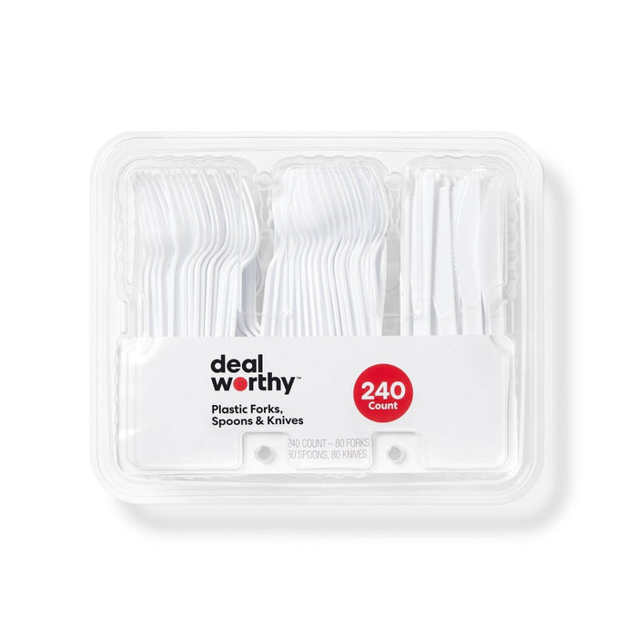 Plastic Forks, Spoons and Knives - 240ct - Dealworthy