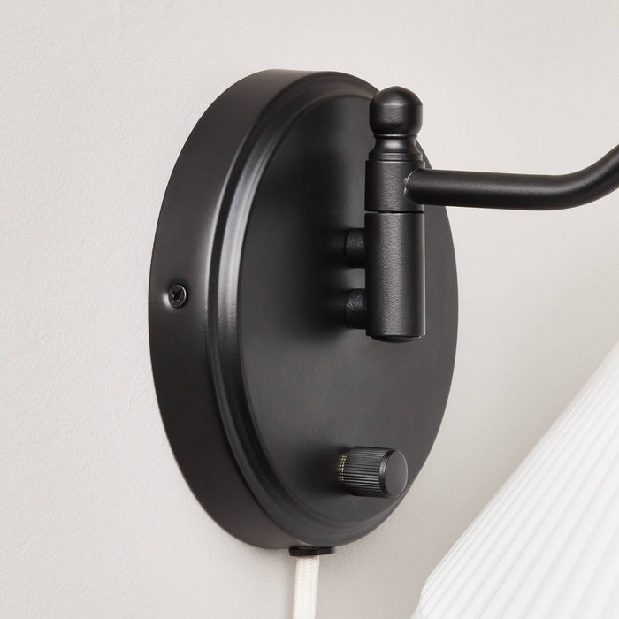 Fabric Shade Wall Sconce Black/Cream - Hearth & Hand with Magnolia