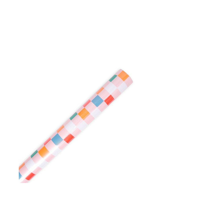 Kids' Birthday Gift Wrap Check Printed Pattern - Spritz