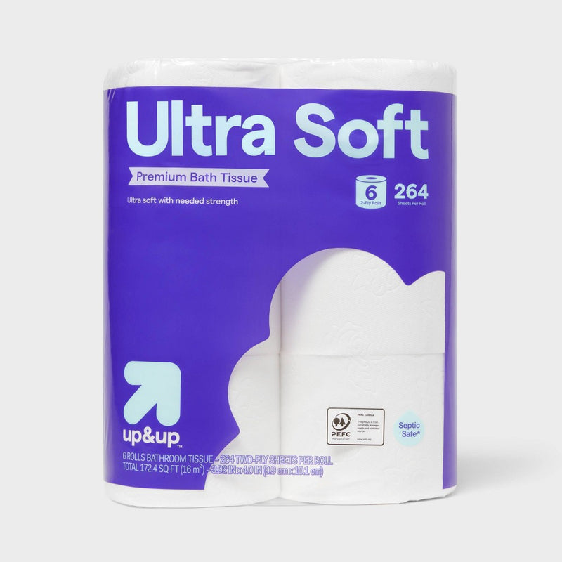 Premium Ultra Soft Toilet Paper - 6 Rolls - up & up