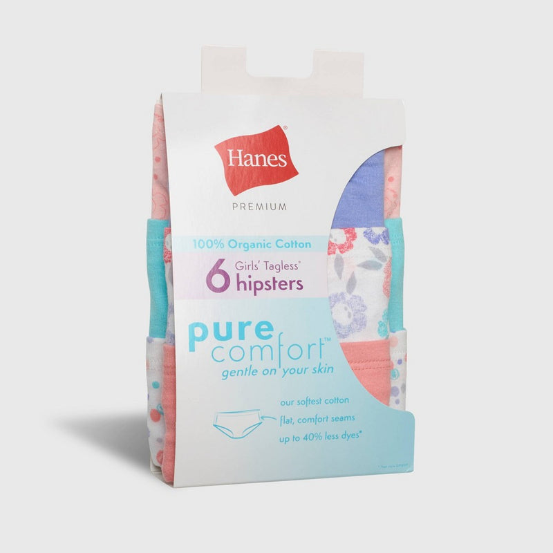 Hanes Premium Girls' 6pk Comfort Hipster - Colors May Vary 8
