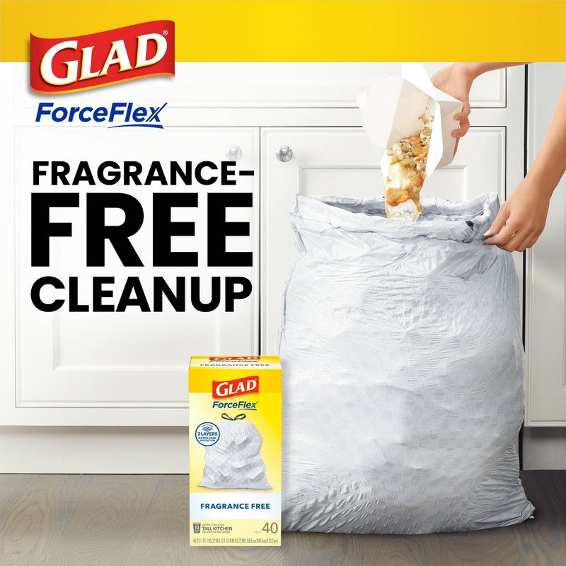 Glad ForceFlex Drawstring Fragrance Free Trash Bags - 13 Gallon - 50ct