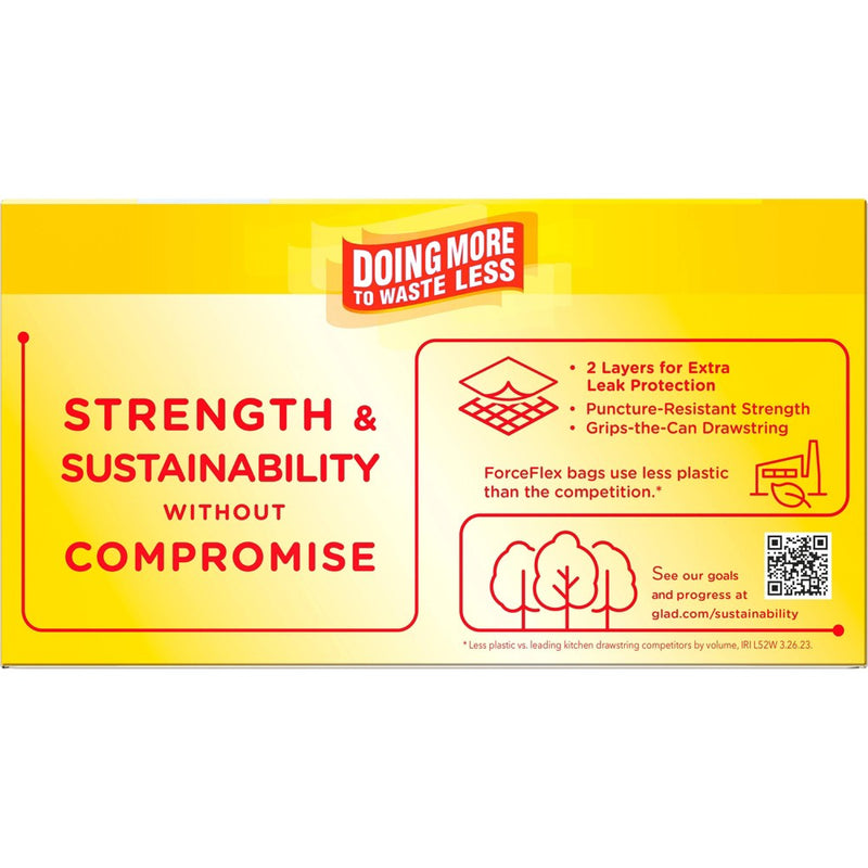 Glad ForceFlex Drawstring Fragrance Free Trash Bags - 13 Gallon - 50ct