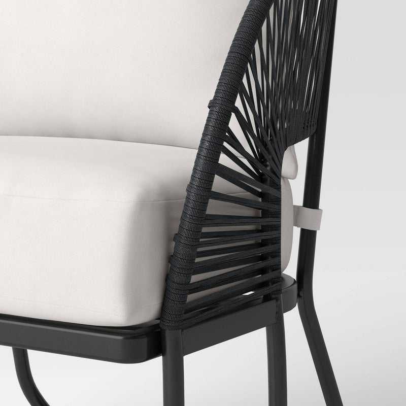 2pc Mackworth Rope Outdoor Patio Chairs, Club Chairs Black - Threshold (LOCAL PICKUP ONLY)