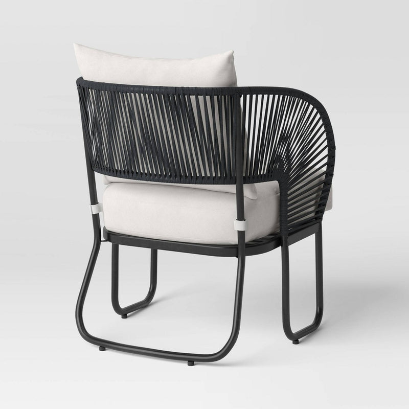 2pc Mackworth Rope Outdoor Patio Chairs, Club Chairs Black - Threshold (LOCAL PICKUP ONLY)