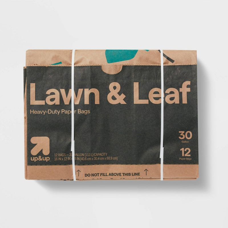 Lawn and Leaf Paper Garden Refuse Bags - 12ct - up & up