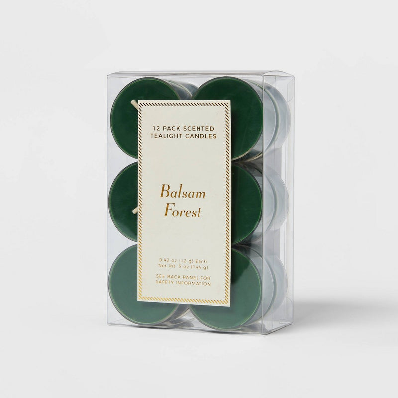 12pk Scented Tealights Candle Green - Threshold
