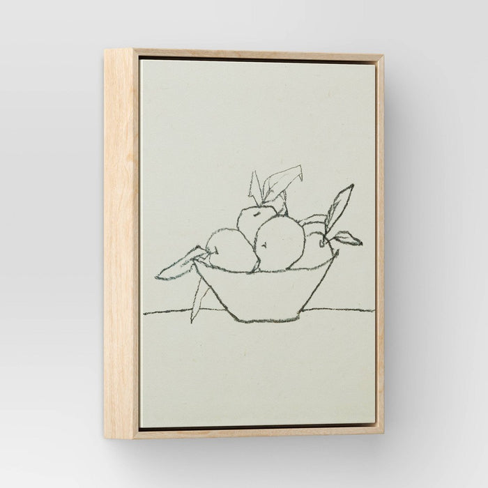 8" x 10" Fruit Bowl Framed Wall Canvas Tan - Threshold