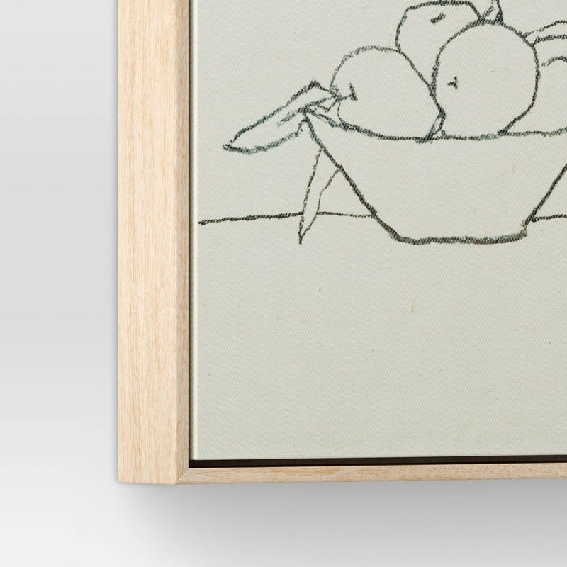 8" x 10" Fruit Bowl Framed Wall Canvas Tan - Threshold