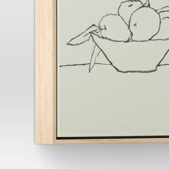 8" x 10" Fruit Bowl Framed Wall Canvas Tan - Threshold