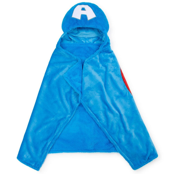 Marvel Captain America Kids' Hooded Blanket Red/Blue