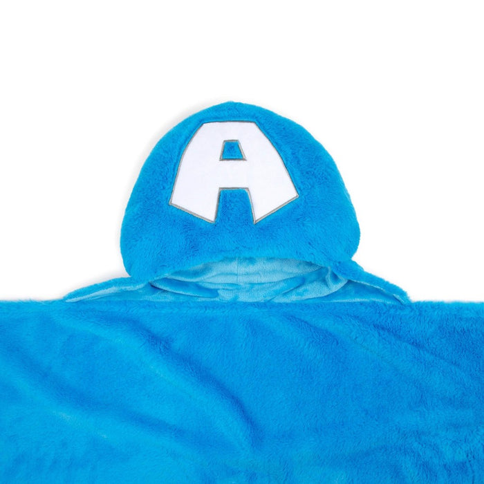 Marvel Captain America Kids' Hooded Blanket Red/Blue