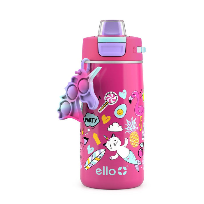 Ello 12oz Stainless Steel Colby Pop! Water Bottle Pink