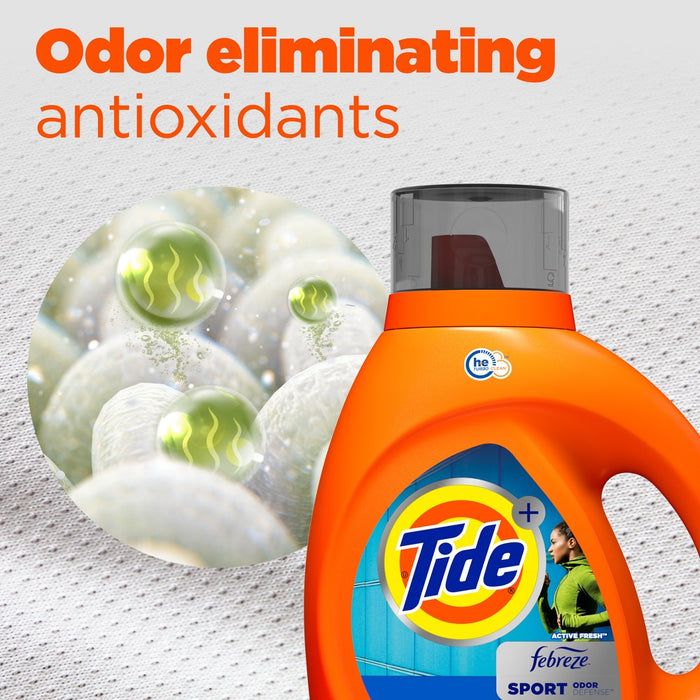 Tide Plus Febreze Sport Active Fresh High Efficiency Liquid Laundry Detergent Soap - 84 fl oz