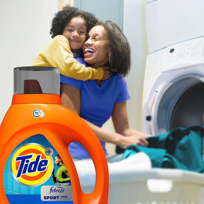 Tide Plus Febreze Sport Active Fresh High Efficiency Liquid Laundry Detergent Soap - 84 fl oz