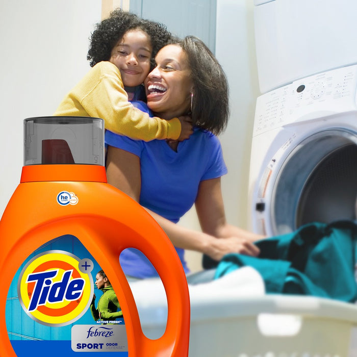 Tide Plus Febreze Sport Active Fresh High Efficiency Liquid Laundry Detergent Soap - 84 fl oz