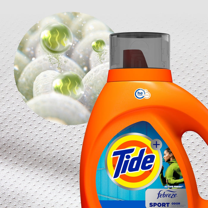 Tide Plus Febreze Sport Active Fresh High Efficiency Liquid Laundry Detergent Soap - 84 fl oz